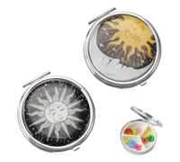 WUSJCOF 2 portapillole portatili, portamedicine e vitamine con scomparti, metallo decorativo per tasca o borsa, regalo unico