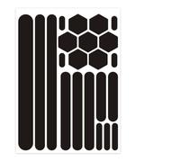 WUSJCOF 22 Pezzi Kit Adesivi Riflettenti Universali Retrò, per Bici, Caschi da Moto, Motociclette e Giocattoli, Aumenta la Visibilità con Pellicola Riflettente per Segnalazione Notturna (Nero)