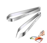 WUSJCOF 2pcs Pinzette da Cucina in Acciaio Inox per Lische di Pesce, Pinzette per Graten, Pinzette per Pesce, Pollo, Anatra, Maiale, Capelli (12cm)