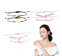WUSJCOF 3 paia di bracciali dell'amicizia regolabili con farfalla, per i migliori amici, bracciale donna, braccialetto donna, ragazza, gioielli donna, regali per le festività, tre modelli, idea regalo