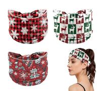 WUSJCOF 3PCS Elastici per Capelli Scrunchies per Donna, Natalizi Elastici per Capelli, Fascia per Capelli in Velluto con Renna di Natale, Fermacoda Elastico per Ragazze