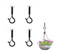 WUSJCOF 4 ganci autoadesivi da soffitto, ganci da parete con blocco di sicurezza, ganci adesivi resistenti, extra forti, senza forare, per vasi di fiori, piante, lampade decorative
