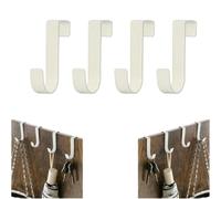 WUSJCOF 4 Ganci Porta, Ganci Appendiabiti per Porta, Ganci da Appendere, Sospensione Stabile, Nessuna Foratura Necessaria, Adatti per Porte Standard (Bianco)