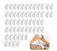 WUSJCOF 50 Pezzi Appendiabiti, Impugnatura di Collegamento, Ganci Appendini Salvaspazio, Accessori Armadio Interno, Mini Gancio Risparmia Spazio, Grucce Multiple, Realizzati in Plastica (Bianco)