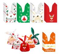 WUSJCOF 50 Sacchetti Dolciumi, 5 Motivi Diversi, Buste Regalo, Confezioni Regalo per Natale Caramelle Biscotti (22x13.5cm)