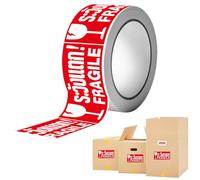 WUSJCOF 500 Etichette Adesive Fragile Maneggiare con Cura Avviso HANDLE WITH CARE - FRAGILE - THANK YOU (45 x 25mm) Rosse