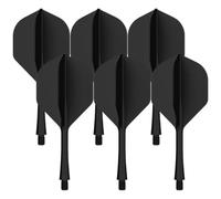 WUSJCOF 6 Pezzi Fusion Flights Stabil Darts Accessori Dart Flyer con Integrati Dart Schäften e Fissi Flights Sistema di Volo (nero)