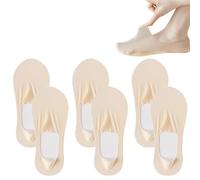 WUSJCOF 6paia Calzini Invisibili da Donna Calze da Ghiaccio Calzini Interni Traspiranti Taglio Basso Antiscivolo Adatti per Scarpe da Ginnastica Basse con Tacco Alto