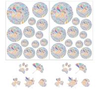WUSJCOF Adesivi per Finestre Prisma 26 Pezzi, Adesivi Anticollisione Rotondi, Adesivi Suncatcher, Effetto Arcobaleno, Decorazione per Porte in Vetro