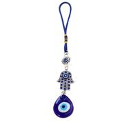 WUSJCOF Amuleto malocchio,occhio blu,decorazione da parete,decorazione per la casa,ciondolo di protezione e benedizione,regalo in vetro Ciondolo per la casa con perline e talismano (blu)
