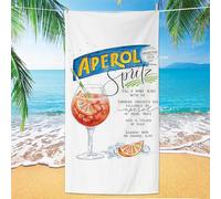 WUSJCOF Asciugamano da spiaggia Holy Aperoli, Aperol Spritz, 140 x 70 cm, telo da spiaggia, tappetino da spiaggia, antisabbia, leggero e ad asciugatura rapida, asciugamano da palestra per la spiaggia