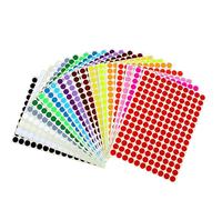 WUSJCOF Bollini Adesivi Rotondi Autoadesivi, 3300 Pezzi, Etichette Adesive Rotonde per Codifica Colori, Stickers Rotondi Colorati per Forniture per Ufficio a Casa (10mm) (20 colori, multicolore)