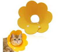 WUSJCOF Collare Protettivo Gatto Elisabettiano, Morbido, Leggero, Anti Morso, per Cane Gatto, Ferita Recupero, Dimensione Regolabile, Nylon Giallo