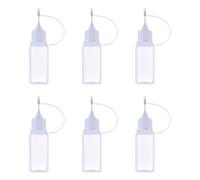 WUSJCOF Confezione da 6 flaconi di precisione con punta ad ago, flacone con applicatore a punta ad ago, flacone con ago, flacone dosatore, flaconi di plastica,flacone di colla vuoto (10 ml)