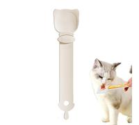 WUSJCOF Cucchiaio per Cibo per Gatti, Dispenser di Cibo Umido per Gatti, Happy Scoop con Frullino e Ganci (beige)