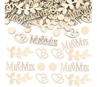 WUSJCOF Cuori Legno per Matrimonio 1,5-6,3cm - Mr & Mrs Confetti Matrimonio, Decorazioni Legno, Decorazioni Tavolo Matrimonio, Decorazioni Matrimonio, Confetti Matrimonio, Mr e Mrs Decorazioni