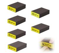 WUSJCOF Cuscinetti per lucidatura a mano, 6 pezzi, blocchi abrasivi diamantati per levigare e con retro in gommapiuma, per granito, marmo, ceramica, vetro, pietra, pomice (60/80/100/120/180/220 grana)