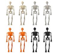 WUSJCOF Decorazioni Scheletro Halloween, 8 Pezzi Mini Scheletro in Plastica con Corda di Canapa, per esterni, Adatto per Halloween, Oggetti di Scena per Case Infestate, Feste Horror