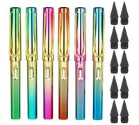 WUSJCOF Matita Infinita con Gomma, Penna Infinita e Riutilizzabile, Matita Eterna per Scrittura e Schizzo, Set di 6 Matite Perpetue con 10 Ricariche