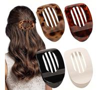 WUSJCOF Mollette Capelli Donna - 4 Pezzi Piatti, Leggeri, Antiscivolo & Eleganti, Perfetti per Spessi o Sottili, Hair Clip Francesi, Pinze, Accessori per Tutti i Giorni, Sport o Guida (Molti Stili)