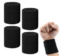 WUSJCOF Polsino Sportivo, 2 Paia Assorbente in Cotone, Set Manicotti Elasticizzati, Proteggi Dita e Supporto di Dita, Tennis, Palestra Uomo, Addensato per Basket, Palestra, Fitness, Ginnastica