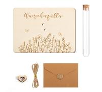 WUSJCOF Regalo di denaro in legno, divertente con buste, confezione in contanti con fiori, set regalo del realizzatore di desideri, regalo per compleanno, matrimonio, festa della gioventù, viaggi