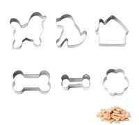 WUSJCOF Set 6 Formine Biscotti in Acciaio Inox, Osso e Zampa di Cane, Tagliabiscotti per Dolcetti per Cani, Stampi per Biscotti e Snack, Idee Regalo per Cani e Decorazioni Creative