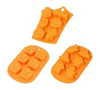 WUSJCOF Set di 3 Stampi Halloween in Silicone per Zucca, Fantasma, Pipistrello per Dolci, Cioccolato e Decorazioni per Feste