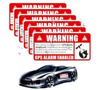 WUSJCOF Set di 6 adesivi di avviso per sistema di tracciamento GPS con allarme, per uso interno ed esterno, resistente alle intemperie, effetto carbonio, per auto e bici, gps, (10 x 5 cm)