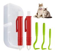 WUSJCOF Set di Pinza per Zecche per Cani, Gatti e Persone - Set da 3 Ganci per Zecche e 2 Pinze per Zecche, Rimuovi Zecche Sicuro per Animali Domestici e Bambini