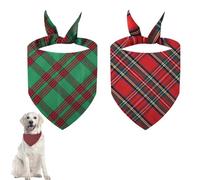 WUSJCOF Set ideale: 2 pezzi di Tovaglioli per Animali (rosso/verde). Dai al tuo animale domestico l'aspetto perfetto per il compleanno!