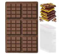 WUSJCOF Stampi in Silicone per Cioccolato, Stampo per Dubai, 6 Cavità, Stampini Cioccolatini Antiaderente, per Fatti in Casa Praline, Cioccolato (Con 100 sacchetti di confezionamento)