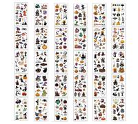 WUSJCOF Tatuaggi Temporanei Bambini, Set da 200+ Pezzi (30 Fogli), Compleanno Festa Giochi Regalini Giocattoli, Adesivi di Halloween Kinder