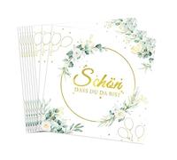 WUSJCOF Tovaglioli, 40 Pezzi, Bello Che Tu Sia Qui, di Carta 2-Lagig con Motivo Floreale e Eucalipto, 16,5 x 16,5 cm, Decorazioni per Tavola per Compleanno, Primavera, Pasqua, Taufen, Babypartys