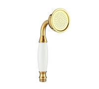Wussh Doccetta da bagno, classica, in ottone, doccetta a mano a forma di telefono, lucidata, oro e ceramica