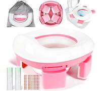 WUSUPU Vasino Portatile per Bambini da Viaggio,Vasino Per Bambini WC con 20 Borsa per Vasino,Toilette portatile,Gabinetto portatile,Portatile Vasino Pieghevole Da Viaggio Per Campeggio Indoor Outdoor