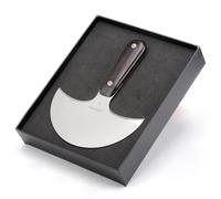 WUTA Coltello rotondo in pelle, coltello con testa rotonda in acciaio ultra affilato, strumento fai da te per intagliare la pelle(5 pollici)