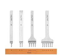 WUTA Strumento perforatore per pelle, seconda generazione, scalpello per pelle di alta qualità con lucidatura interdentale, strumento perforatore per fai da te (5mm 1+2+4+6)