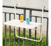 Wutaihill Tavolo portatile Tavolo pieghevole in metallo e ferro battuto for esterni, for ringhiere di balconi, mobili da giardino sospesi for sala da pranzo e patio