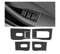 WUTBHGQXWIP Compatibile con Tesla Model 3 Highland 2024 2025, adesivo for interruttore alzacristalli in vera fibra di carbonio morbida, accessori LHD RHD(Black RHD)