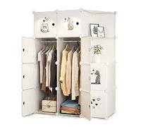 WUTIANBAO Armadio Dormitorio Combinazione Di Guardaroba Da Appendere In Plastica Con Porta Divisoria Per Abiti Da Camera Da Letto Guardaroba Indipendente(White,108 * 47 * 144cmA)