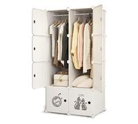 WUTIANBAO Armadio Dormitorio Combinazione Di Guardaroba Da Appendere In Plastica Con Porta Divisoria Per Abiti Da Camera Da Letto Guardaroba Indipendente(White,72 * 47 * 144cm)