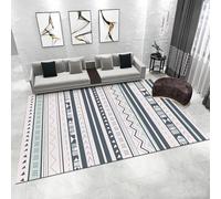 WUTONG Lavabile In Lavatrice Tapette Salotto Moderno Blu 120x160cm,Design A Strisce Peloso per Camera Da Letto,Sotto Sedia Ufficio,Ufficio
