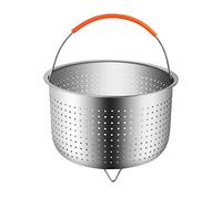 WUUDWALK Cestello Vapore Acciaio Inossidabile Cestello Verdura Fornello per Riso Cestello a Vapore Pentola a Pressione Cestello per la Pulizia di Frutta e Verdura Multifunzione con Manico in Silicone