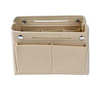 WUUDWALK - Organizer Per Borsa In Feltro, Da Donna, Con Fodera In Feltro, Leggero, Organizer Da Viaggio, Con Tasche Per Cosmetici, Borsa Per Cosmetici (Beige)