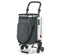 wuuhoo® 2in1 carrello spesa Buddy con sistema a 3 ruote e isolamento termico, carrello impilabile, scomparto refrigerante, carrello spesa pieghevole per il viaggio antracite