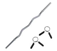 wuuhoo® Bilanciere per curl Franco, bilanciere SZ da 120cm / 140cm fino a 90 KG, bilanciere con supporto per disco olimpico da 30 mm Argento 120 cm