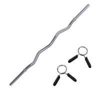 wuuhoo® Bilanciere per curl Franco, bilanciere SZ da 120cm / 140cm fino a 90 KG, bilanciere con supporto per disco olimpico da 30 mm Argento 140 cm