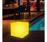 wuuhoo I LED Cubo Solare XL Luce Sgabello Kubi, 16 Colori e Telecomando + Batteria I Cubo Sgabello per Interno ed Esterno I LED Cubo Solare Illuminazione Giardino 40 x 40 x 40 cm
