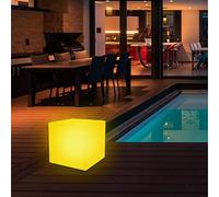 wuuhoo I LED Cubo Solare XL Luce Sgabello Kubi, 16 Colori e Telecomando + Batteria I Cubo Sgabello per Interno ed Esterno I LED Cubo Solare Illuminazione Giardino 30 x 30 x 30 cm